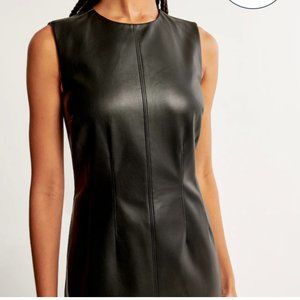 Abercrombie & Fitch Black Shell Vegan Leather Mini Dress